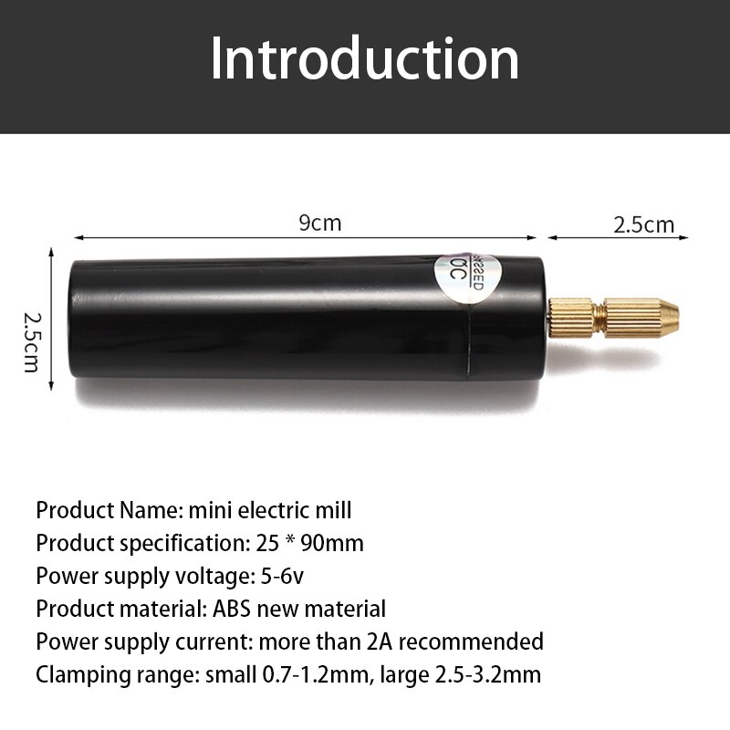 Mini Hand Drill USB Powered Handheld Rotary Drill Set with Twist Drill Bits for Metal Wood Jewelry