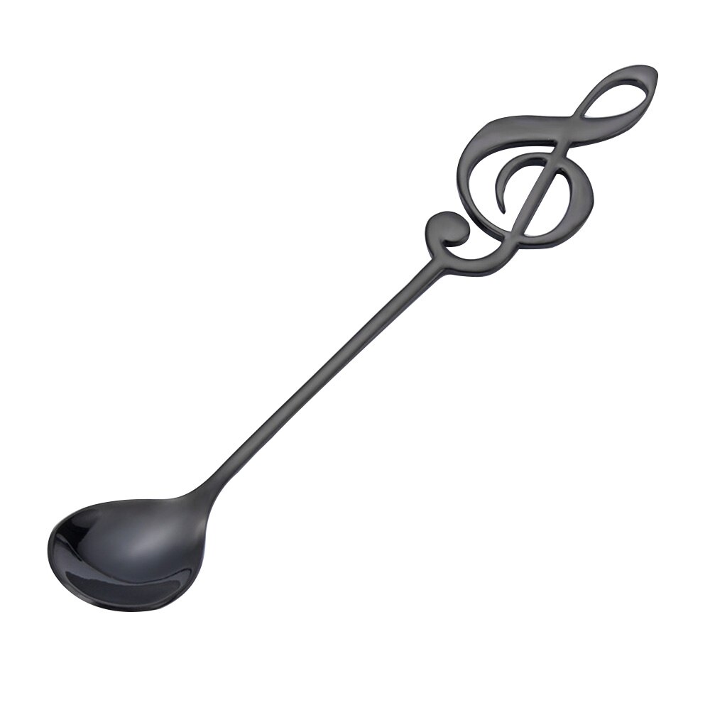 7 Colors Note Stainless Steel Coffee Tea Stirring Spoon Teaspoon Music Theme Metal Cake Dessert Ice Cream Spoons Flatware: 04