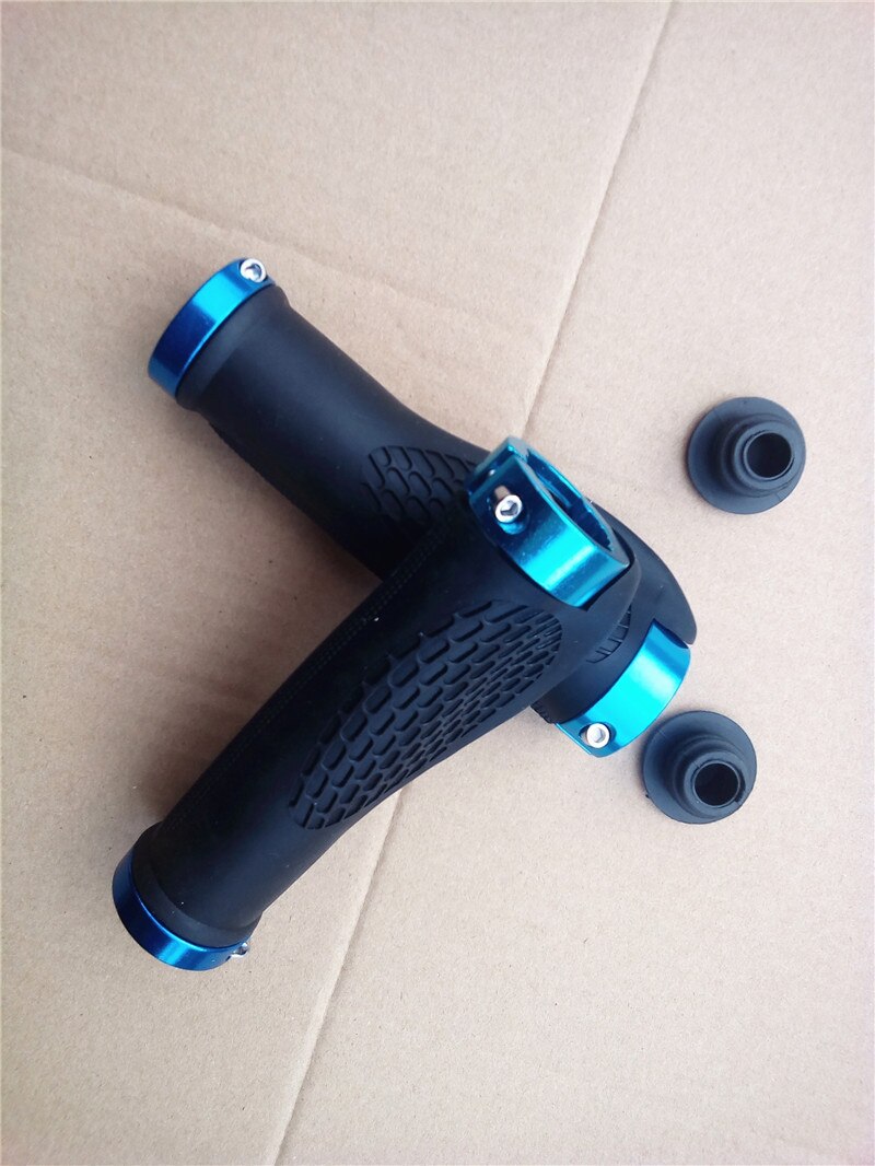 1 paar MTB Rennrad Gummi Lenker Griff Anti-Schleudern Ergonomische Radfahren Teil Fahrrad Griffe sperren-an Lenker abdeckung Griff Bar Ende: Blau