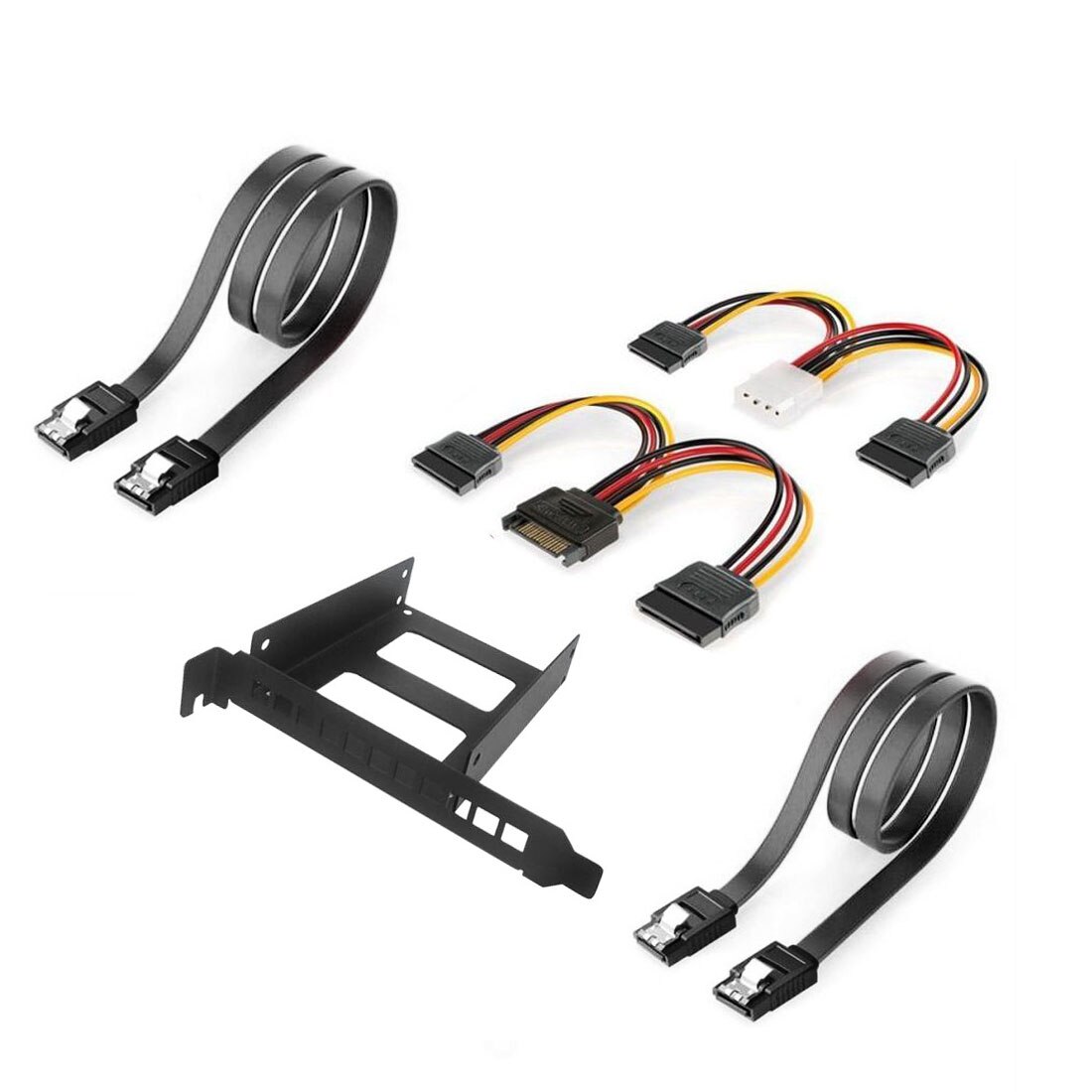 Carrello a 2.5 pollici del vassoio dell&#39;adattatore del disco rigido del supporto del pannello posteriore di IDE/SATA/SSD/HDD della scanalatura di PCI del metallo di XT-XINTE con il cavo di dati di Sata: Full w Black Cable