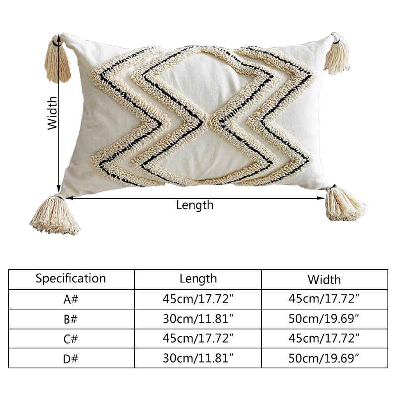 Scandinavische Stijl Boho Sierkussen Case Geweven Getuft Geometrische Gestreepte Katoenen Kussenhoes Shell Met Kwastje Voor Couch Sofa