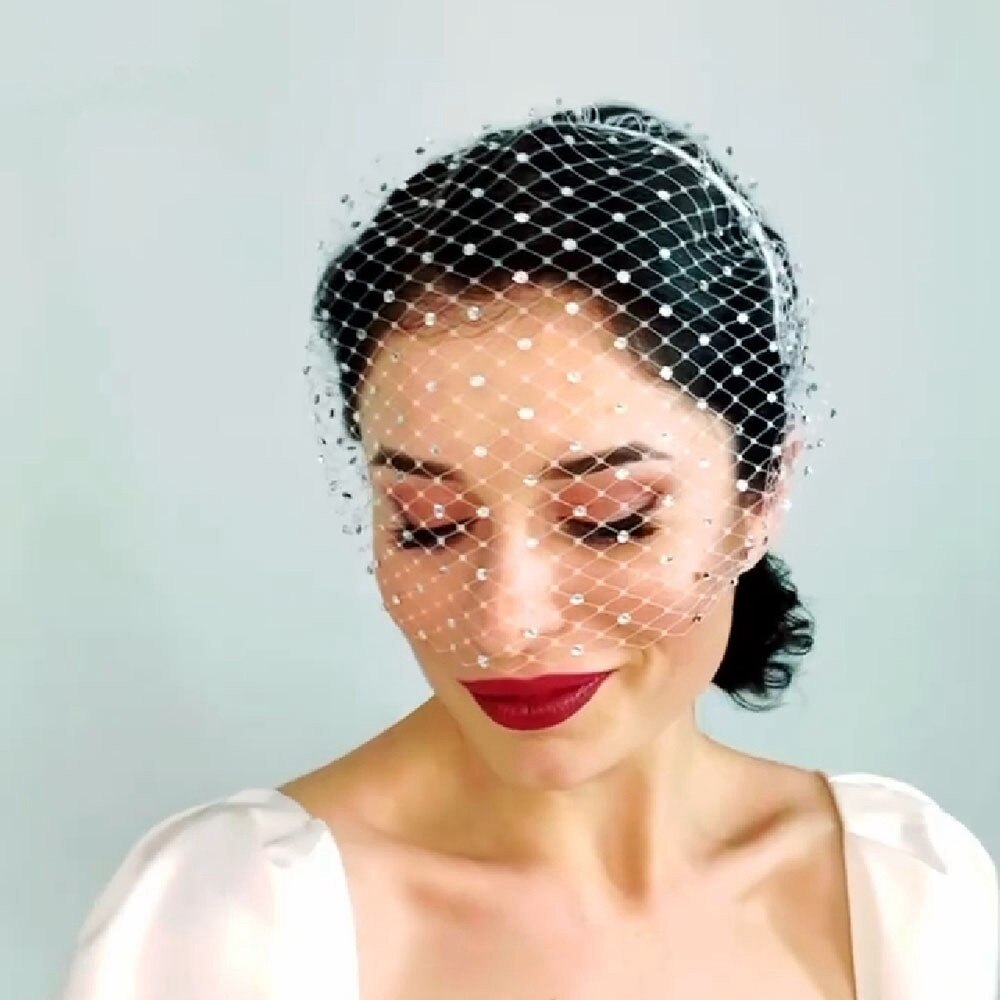 1 Pezzo Velo Da Sposa A Gabbia Di Uccelli Con Fermaglio Per