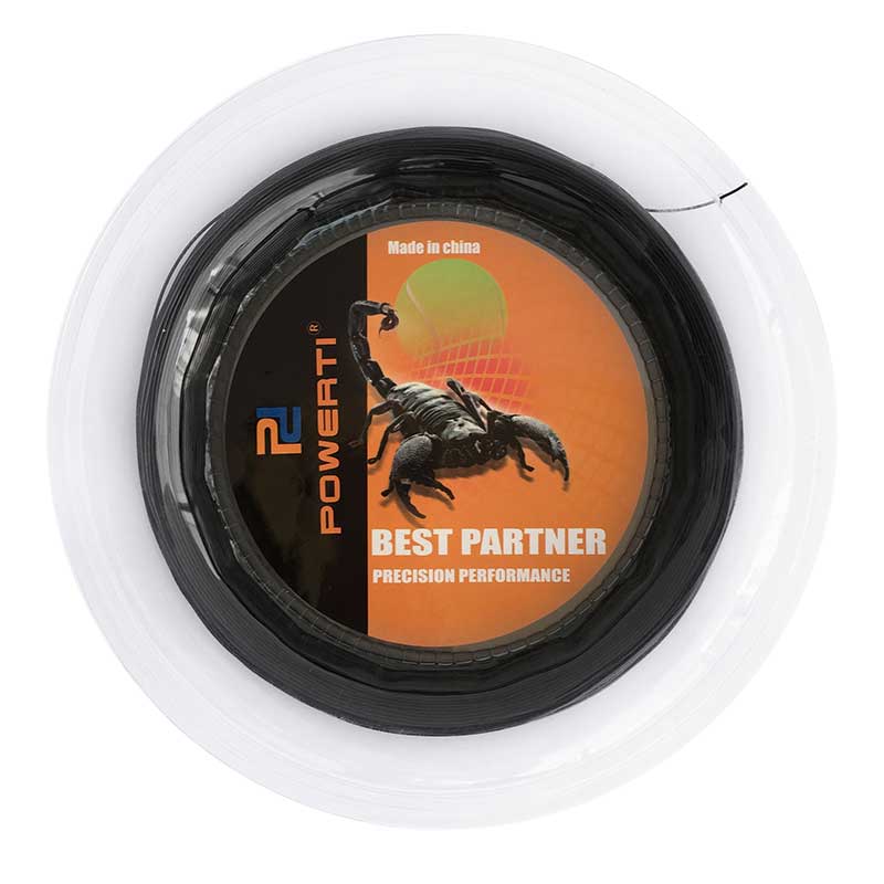 POWERTI – ficelle de raquette de Badminton, bobine de 200m, 0.72mm, ronde d'entraînement, Orange, Sport: black