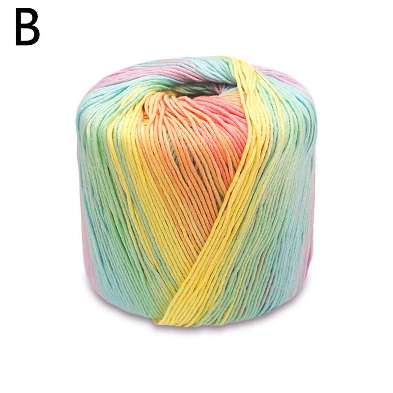 50g/ball peigné fantaisie Section-teint arc-en-ciel dentelle fil 100% coton pour bricolage à la main tricot Crochet châle écharpe fil été fils