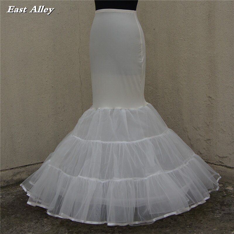 Plus size zeemeermin trompet trouwjurk petticoat crinoline onderrok volledige slip ivoor / wit / zwart