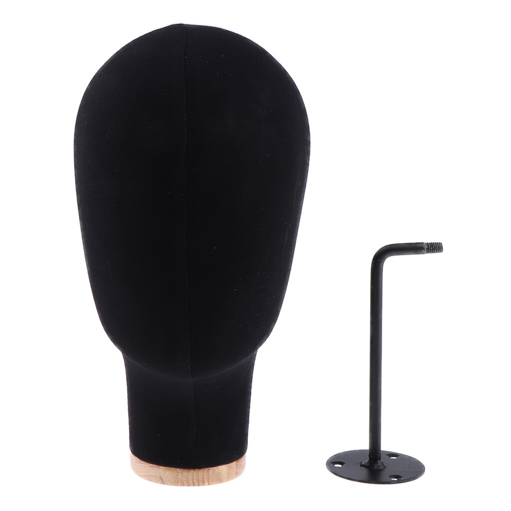 estilo de pelucas para cabezas de maniquí, soporte de exhibición fijo, cabeza de modelo montada en la pared: Black