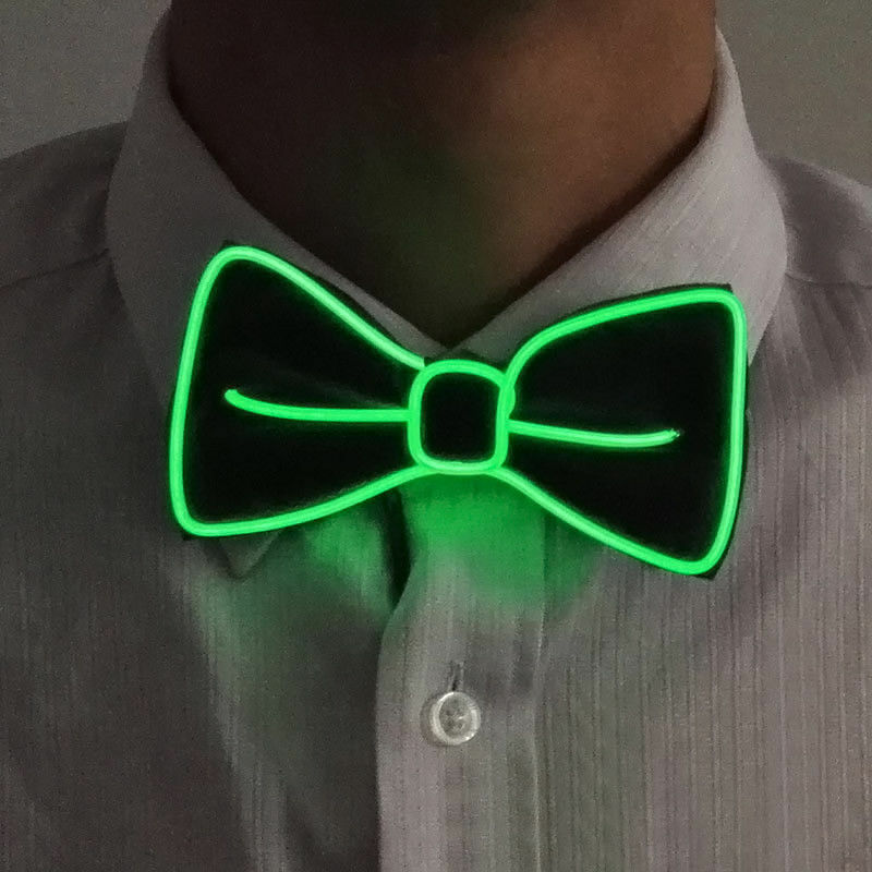 Cravate pour hommes en fil de fer | Nœud papillon lumineux clignotant pour fête en Club mariage