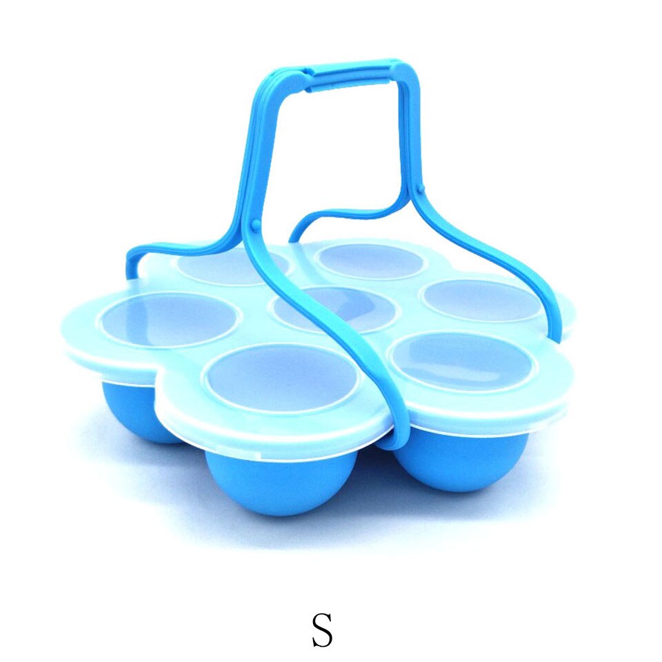 Silicone Egg Bites Molds Steamer Rack for Pressure Cooker Accessories: S Blue Handle