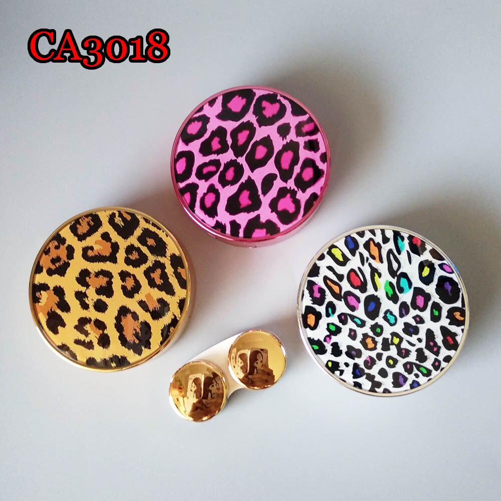 Étuis pour lentilles de Contact léopard Sexy avec miroir boîte à robe animale pratique étui à lentilles de Contact sac d'économie CA3018
