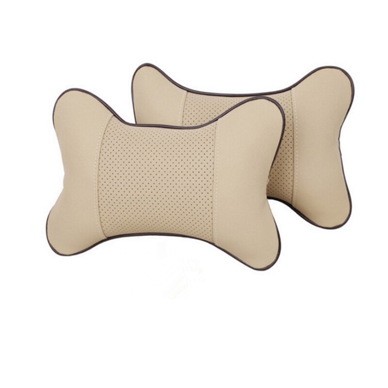 2PC asiento de coche cojín reposacabezas para Cabeza y Cuello reposacabezas almohada para Volvo S40 S60 S80 S90 V40 V60 V70 V90 XC60 XC70 XC90: Beige