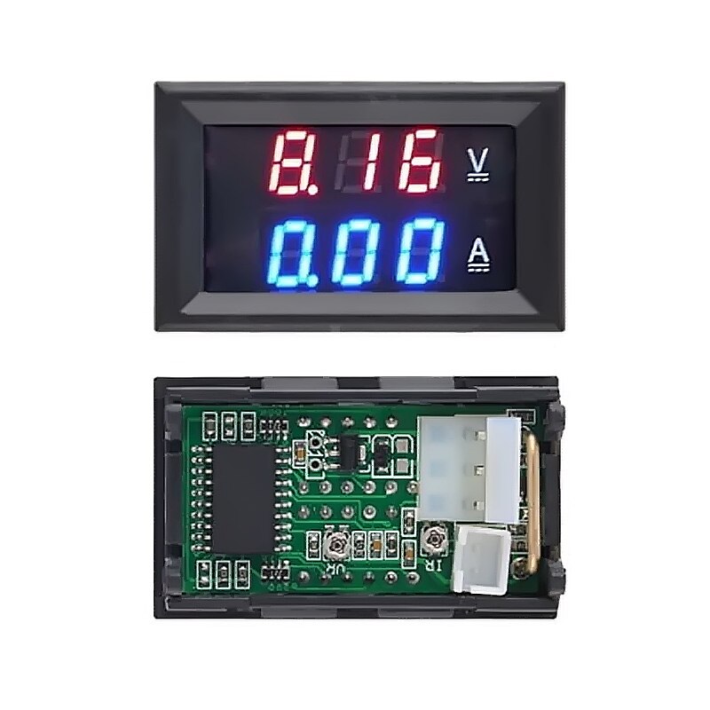 Digitale Voltmeter Ampèremeter Dc 100V 10A Voltmeter Ampèremeter Amp Volt Meter Dc 100V 10A Met Dual Led Rood blauw Spanning Stroom