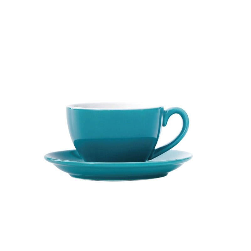 Chanshova modern enkelhet keramik 200ml porslin kaffekoppar och fat set tekopp set mugg dricksredskap  h046: Sjöblått