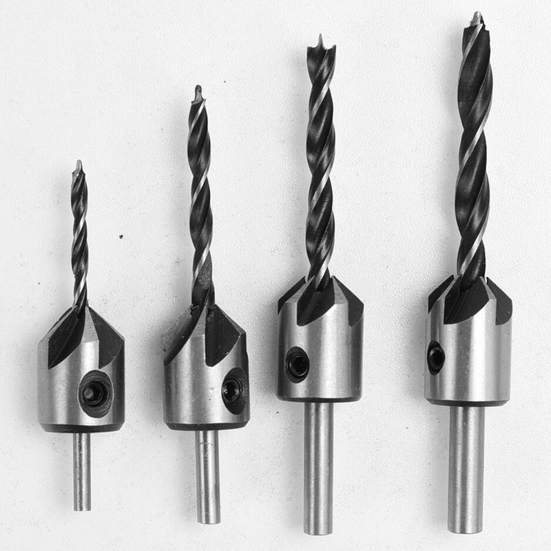 3mm-6mm hcs counter sink drill reamer drill set wood chamfer counter hole drill plyot cutter hole drill