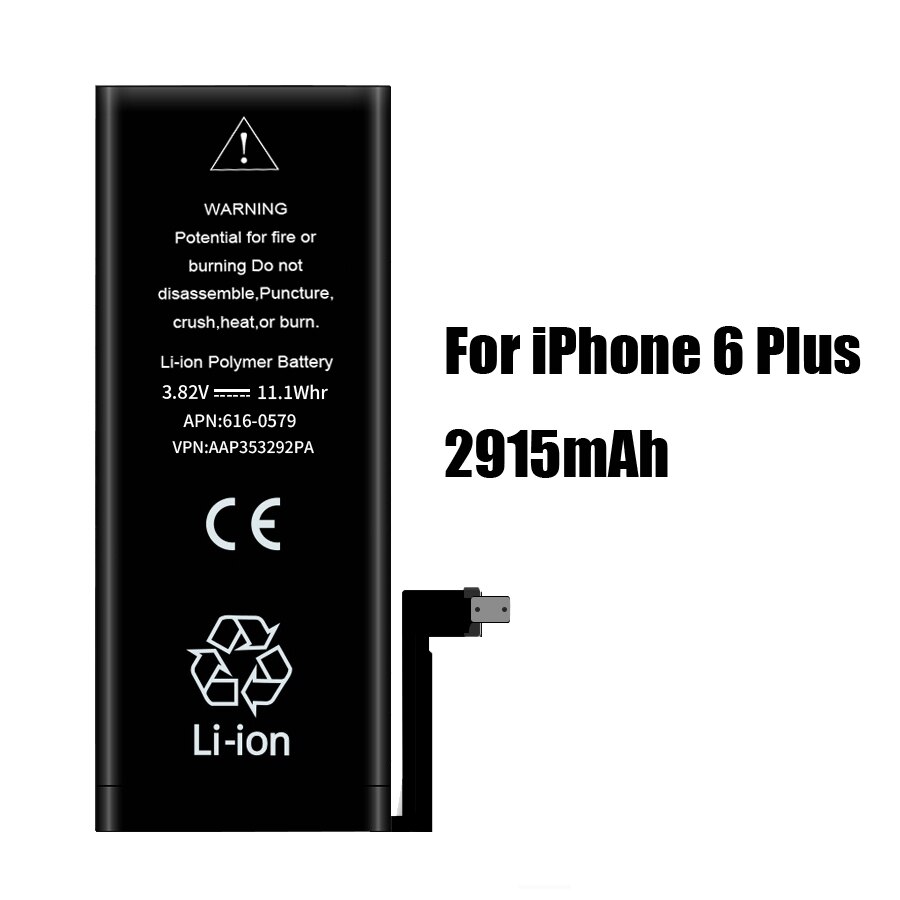 Pinzheng Hoge Capaciteit Telefoon Batterij Voor Iphone 6 6S Plus 4 4s Vervanging Batterie 0 Cyclus Batterij Voor Iphone 6 6S Plus Batterijen: 2915mAh For i6P