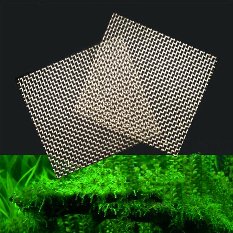 Aquarium Stainless Steel Wire Mesh Pad Aquatic Moss Plants Water Grass Mesh Fish Tank Decoration