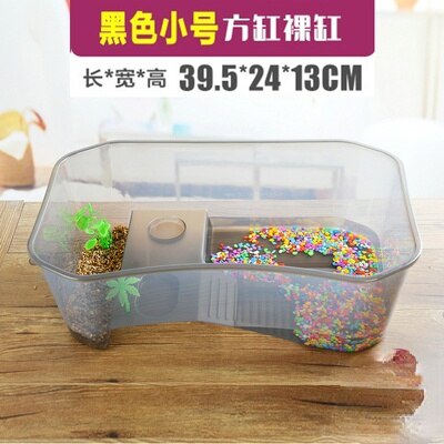 Ecological turtle tank small turtle basin large fish tank with sunstand open water turtle living turtle feeding box box: only tank A
