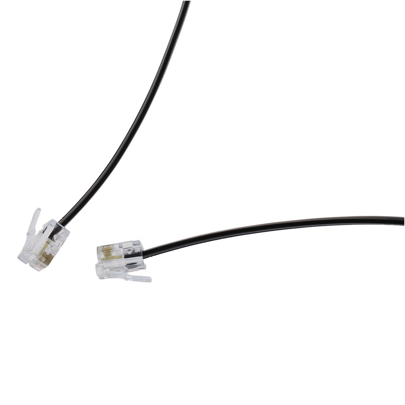 1 pièces Rj11 6P4C câble téléphonique cordon Modem Adsl 2 mètres & 2 pièces blanc 6P2C Rj11 mâle à mâle 5Mm largeur câble téléphonique 1 M 3.3Ft