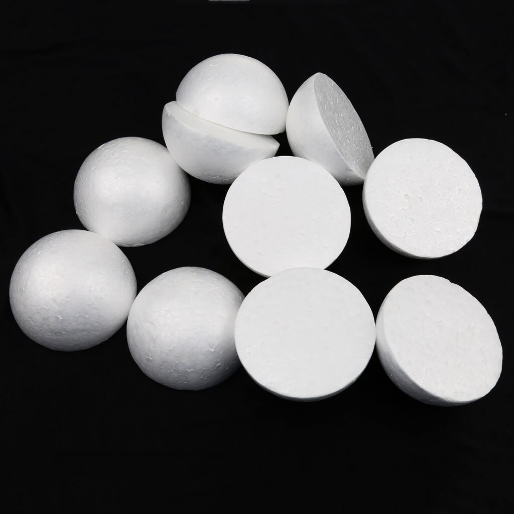 10Pcs White Modelling Craft Polystyrene Foam Half Round Balls Spheres 100mm