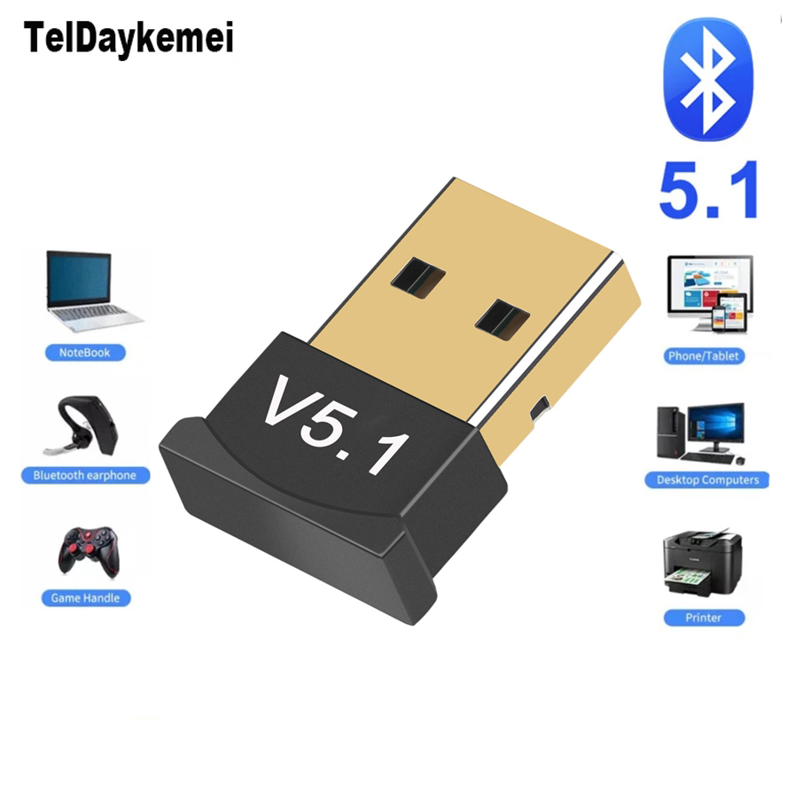 USB Bluetooth 5.1 Adapter Transmitter Receiver Bluetooth Audio Bluetooth Dongle Wireless USB Adapter for Computer PC Laptop: Default Title