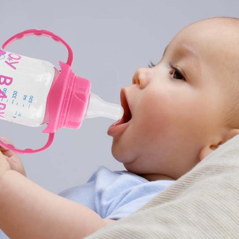 250ml tuttipullo vaaleanpunainen sininen pikkulasten maito mehu vesi tuttipullo vettä standardi kaliiperi pp imetyspullo