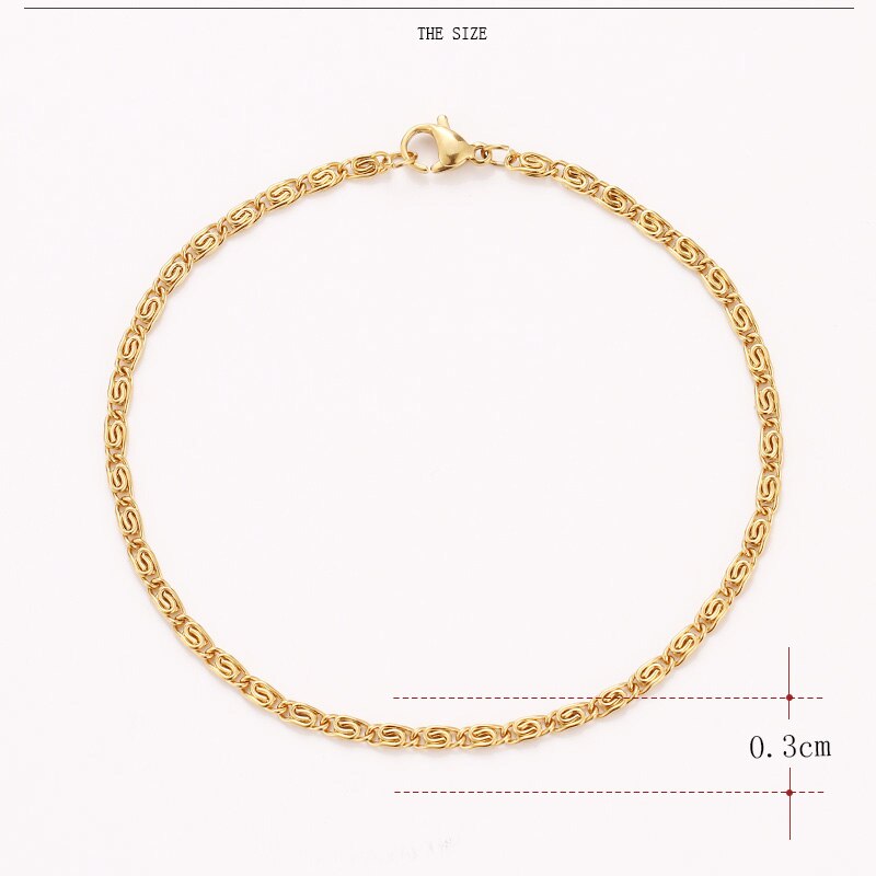 CACANA Stainless Steel Chain Bracelets For Man Women Gold Silver Color For Pendant Myriad Words Donot Fade Jewelry N1800