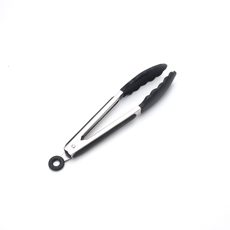 5-13 Pcs Siliconen Koken Tools Keukengerei Set Accessoires Met Opbergdoos Tong Spatel Met Houten Handvat Anti-aanbak kookgerei: Black Tong
