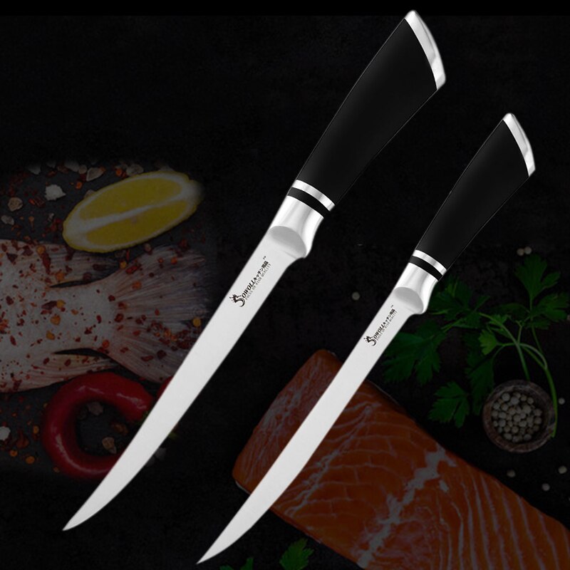 7 " 8 " tums kökskniv urbeningsknivar kockkniv i rostfritt stål för benkött fisk frukt grönsaker matlagningsverktyg