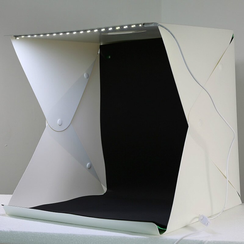 40 x 40 x 40 cm fotostudio-fotograferingsbakgrunn innebygd lys fotoboks små gjenstander fotograferingsboks studiotilbehør: Stor knapptype