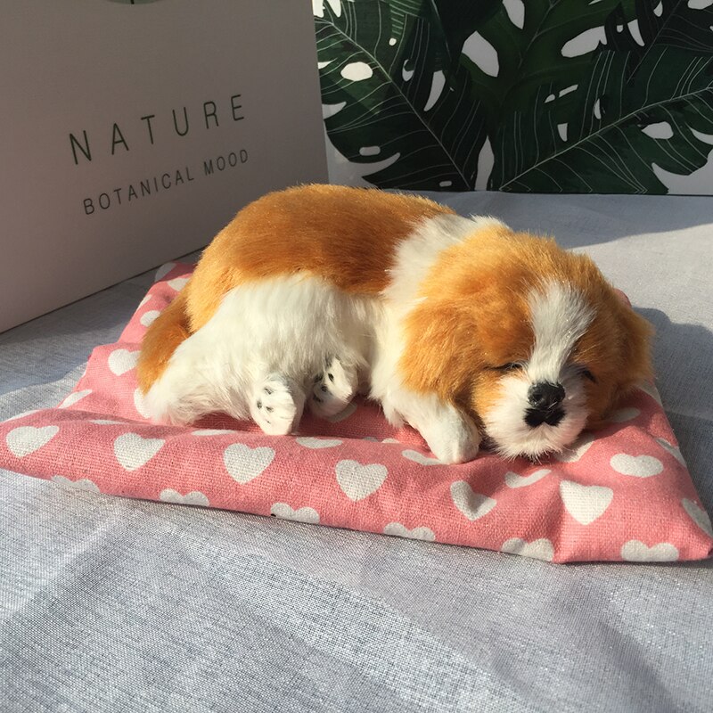 Belle Simulation chien dormant avec son Husky dalmatiens frontière Collie Samoyed Golden Retriever voiture décoration animaux jouets