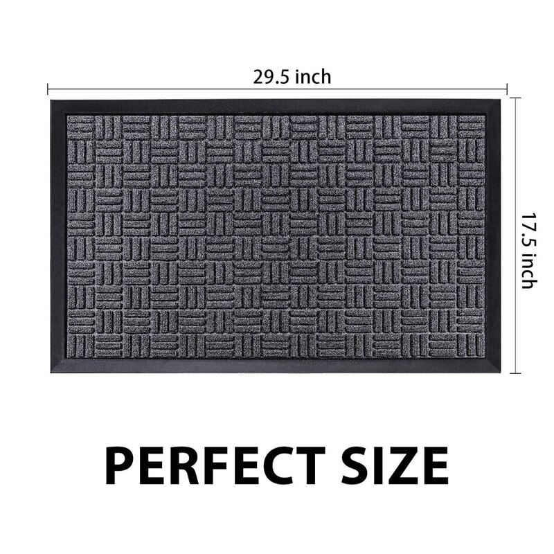 Front Door Mats, 45x75 cm, All Weather Entry and Back Yard Door Mat, Indoor and Outdoor Safe, Non-Slip Rubber Backing, Absorbent