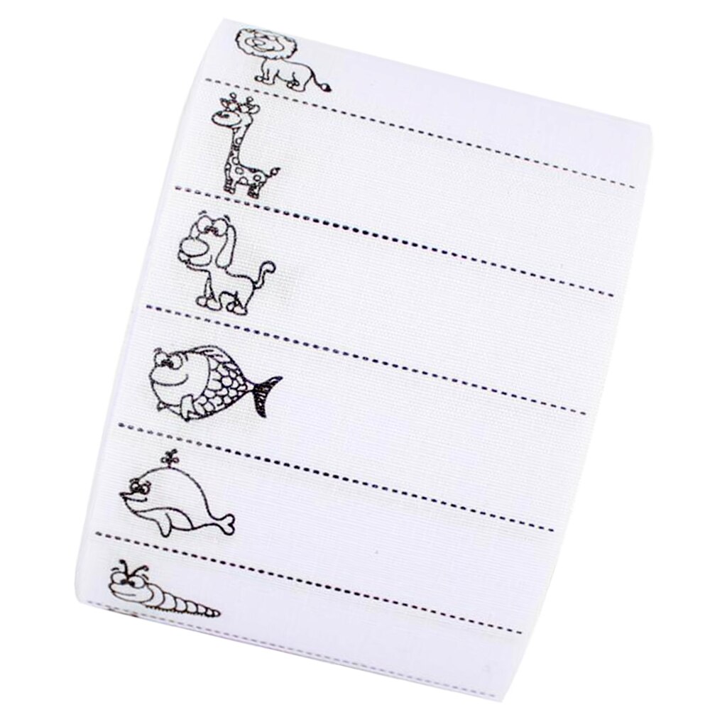 100Pcs Sew On Name Labels Printed Animals Patterns For Kids Children