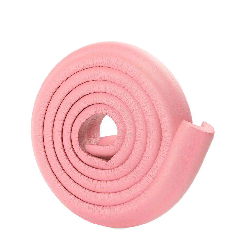 1 Set 2M Kinderen Beschermen Botsing Tafel Guard Strip Baby Veiligheid Glas Edge Corner Schuim Bumper Met Tape Tafel edge Guard Strip: Roze