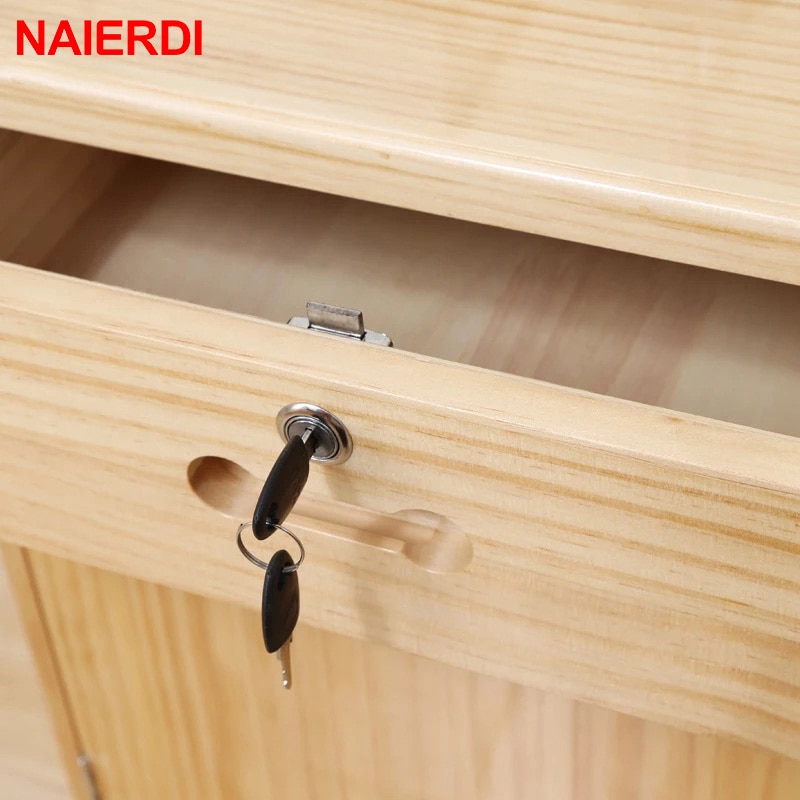 Naierdi kobber skuff låser skap skap skrivebord hasp lås hjem kam låser med 2 nøkler til garderobe møbler maskinvare postkasse