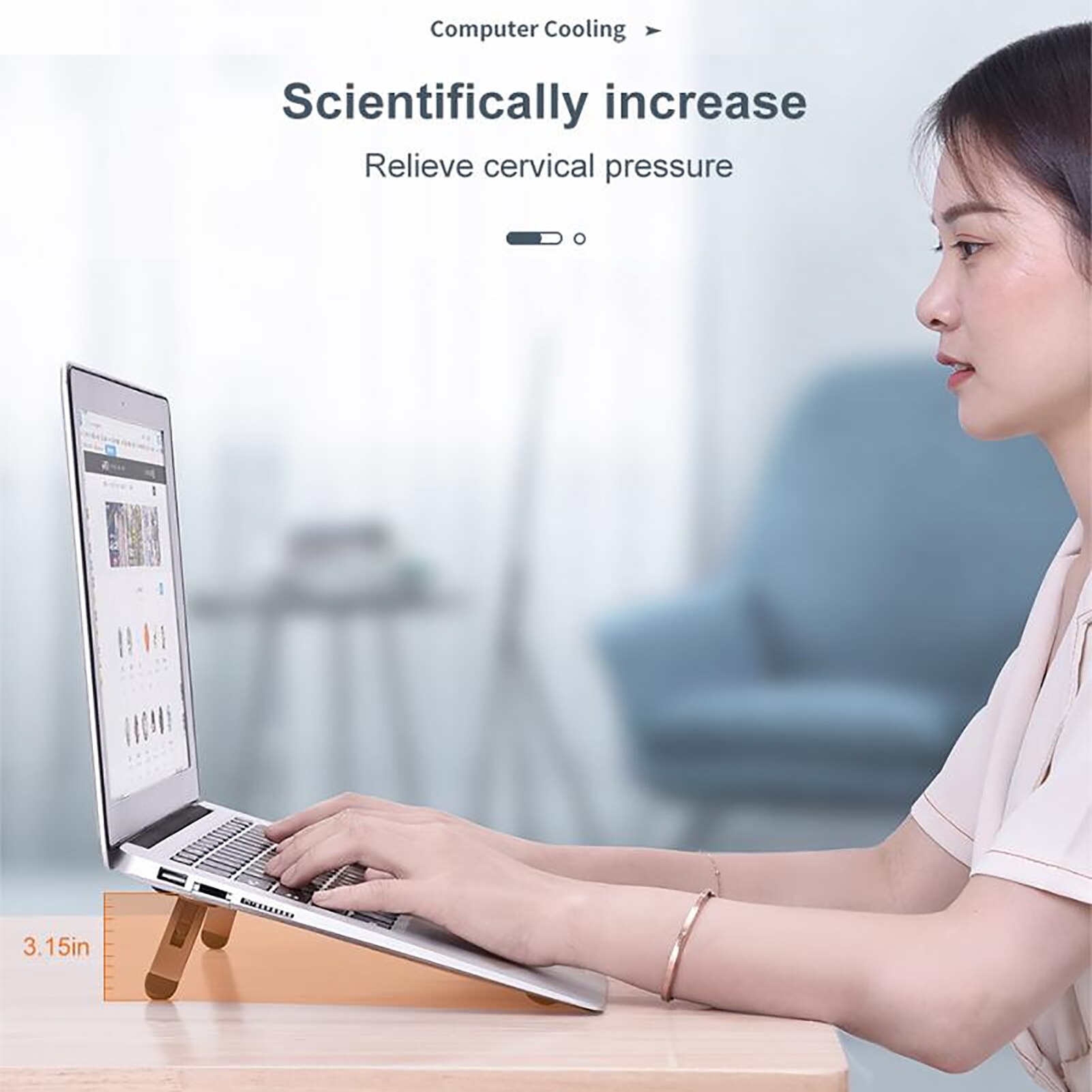 Portable Laptop Stand Ergonomic Laptop Computer Bracket Portable Invisible Storage Folding Adjustable Suspended Satnd Holder