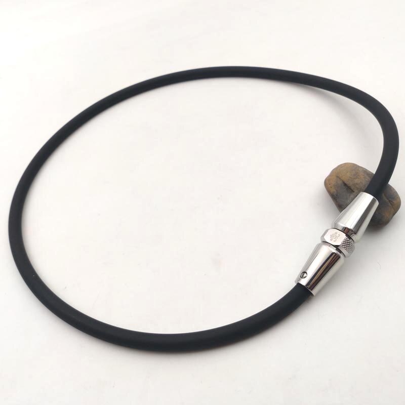 , de mode sport energie ketting, rvs gezondheid ketting Hoge negatieve ionen energie ketting: black / 48cm