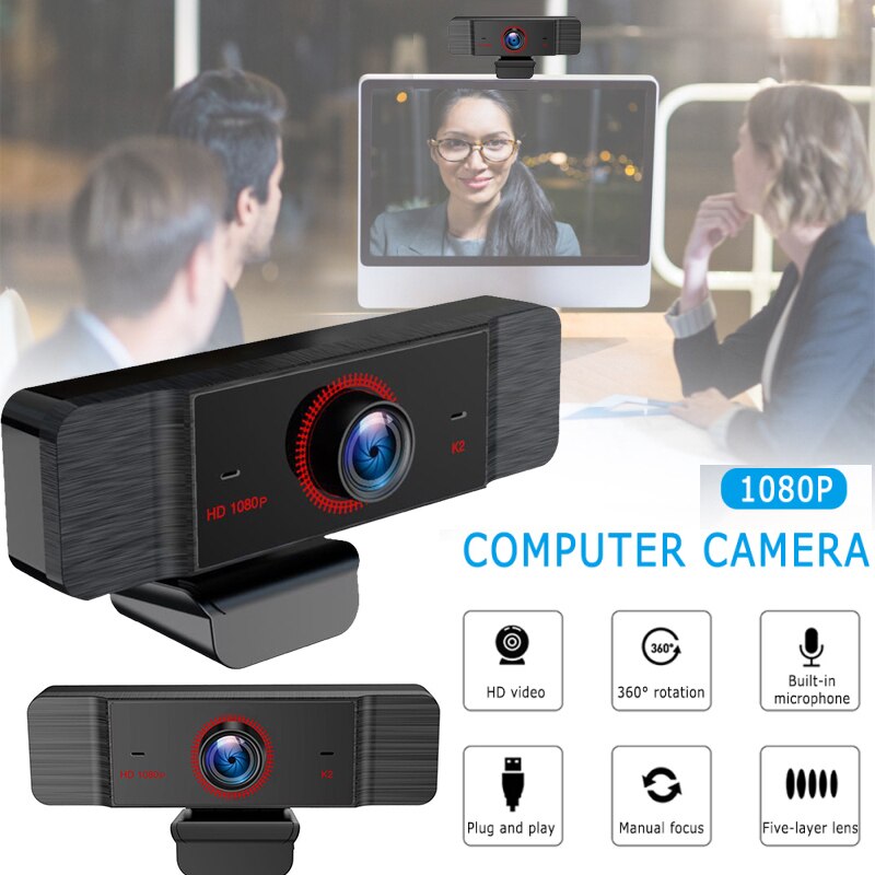 1080P Vaste Focus Hd Webcam Ingebouwde Microfoon High-End Video Call Camera Computer Randapparatuur Web Live camera Voor Pc Laptop