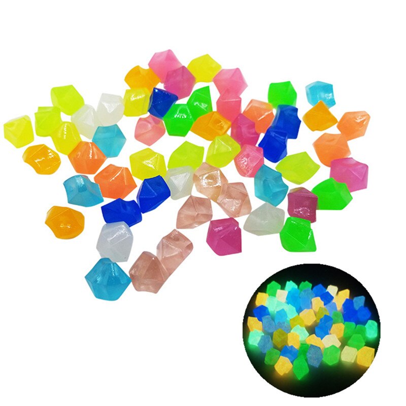 300 Stks/pak 14Mm Lichtgevende Grind Tuin Decoratie Lichtgevende Steen Pebble Medium Lichtgevende Outdoor Aquarium Decoratie