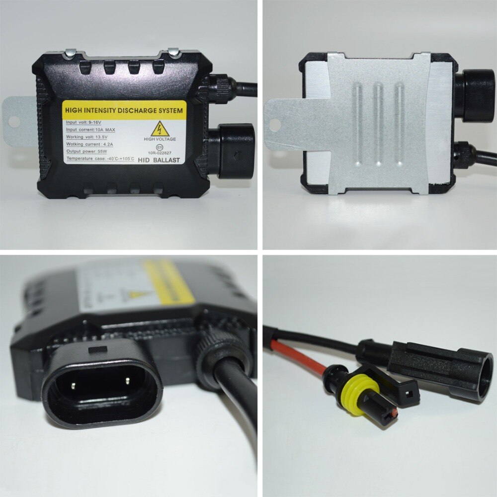 Safego DC 55W coche Kit de Xenón HID H4 H1 H3 H7 H8 H10 H11 H27 HB3 HB4 H13 9005, 9006 2 Hid Xenon bombillas de faros + 2 lastre Delgado