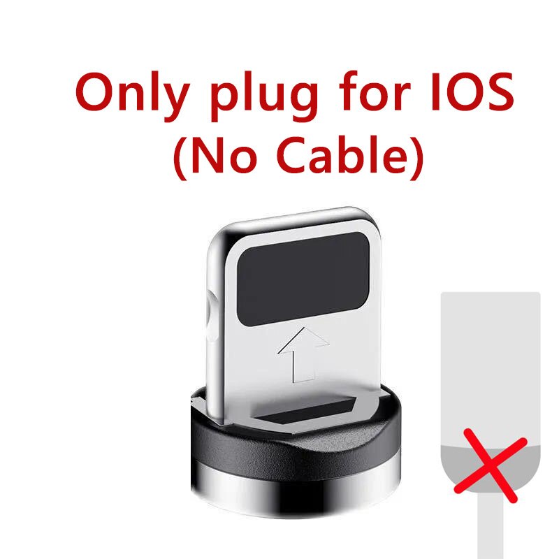 Sort rød magnetisk kabel micro usb type c magnetisk opladerkabel til iphone huawei samsung android mobiltelefon 1m kabel: Til iphone