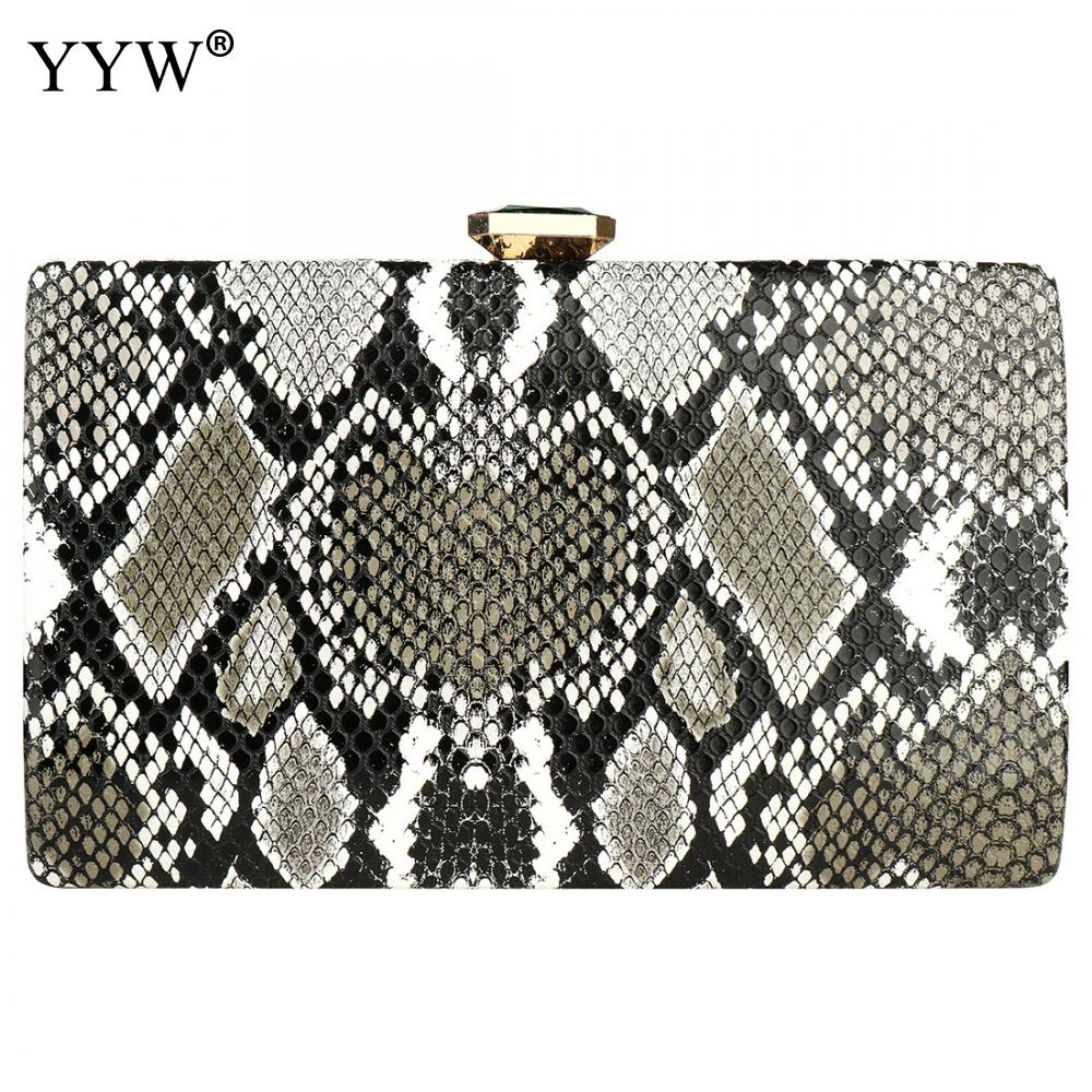 Flerfärgade ormskinnsmönster kvinnor handväska och handväska kvällsfestväska clutches för bröllopsbankett stor kapacitet 210 x 130 x 40mm: Ljusbrun 3