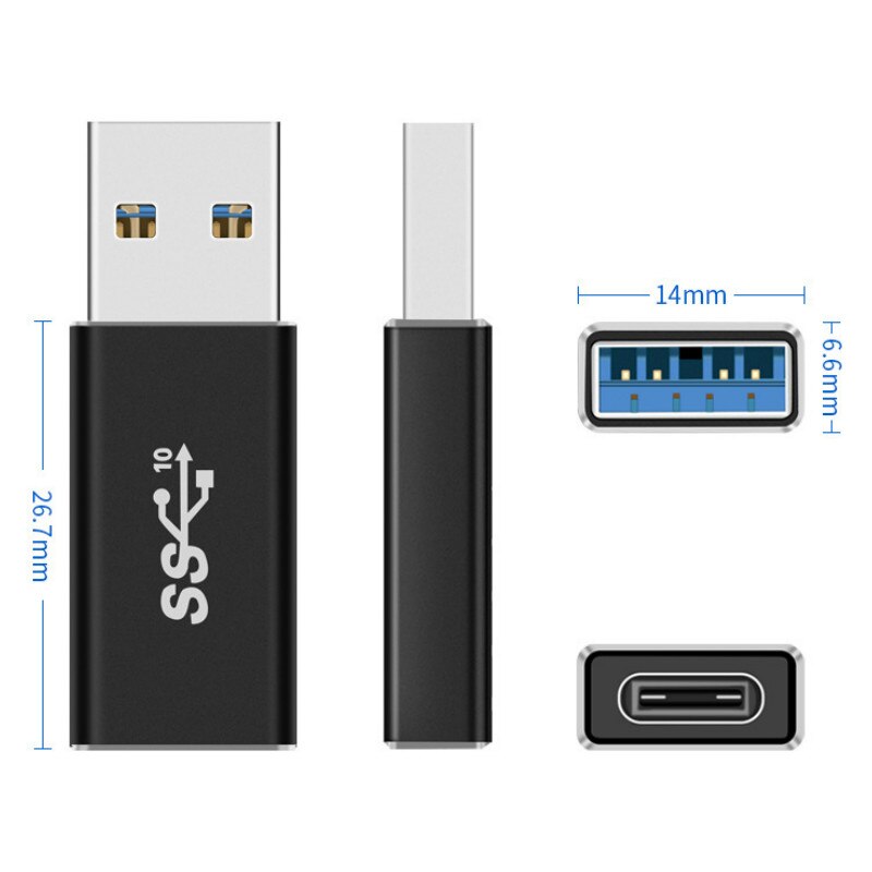 USB C naar USB 3.0 Male Adapter Max 10 Gbps USB Type C Vrouwelijke 3.1 Gen 2 naar USB Converter snelle Lader en Data voor Kabel, lader