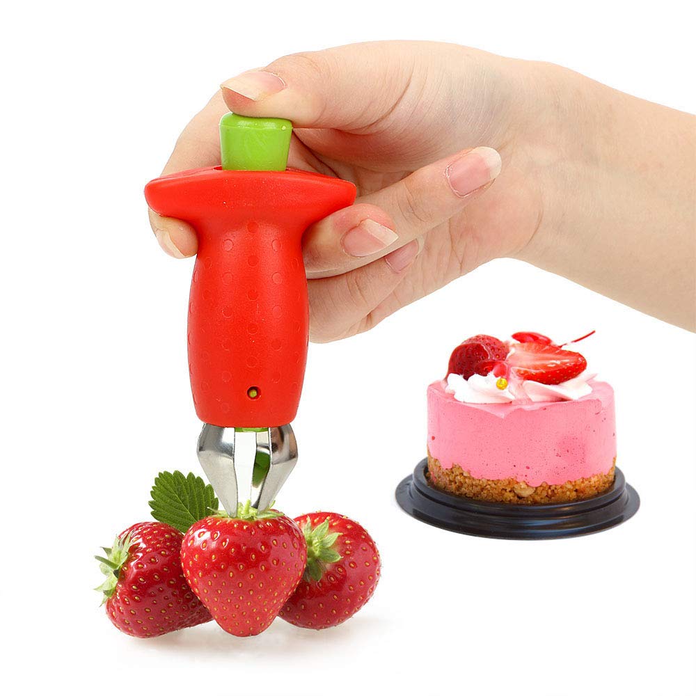 Jordbærskærer udskærer kirsebærpitter metal tomatstilke plast frugtblade kniv stilkfjerner køkken frugtgrøntsager værktøj