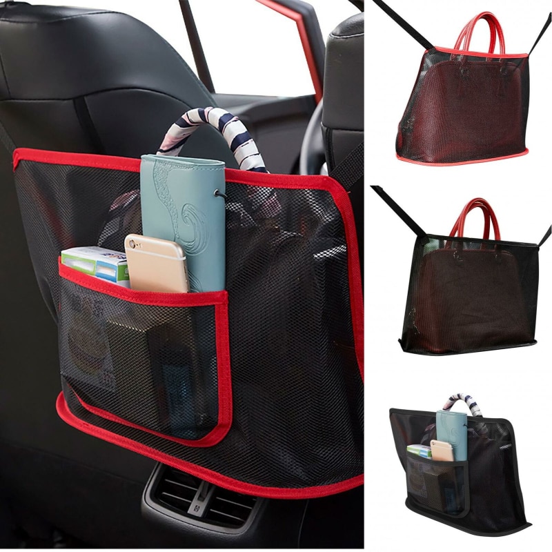 Auto Netto Pocket Handtas Houder Organizer Seat Side Opslag Mesh Netto Zak Voor Verpakking Auto Organizer Opbergtas Auto accessoire