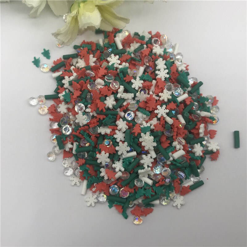 20G Christmassnow En Boom Mixfor Hars Diy Benodigdheden Nagels Art Polymer Clear Clay Accessoires Diy Pailletten Plakboek Shakes Craft