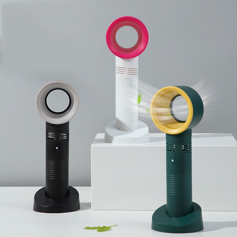 Mini Bladeless Fan Portable Hand held Cute Cat USB Rechargeable Cooling Fans 2000mAh Mute for Home Outdoor Ventilador Cooler