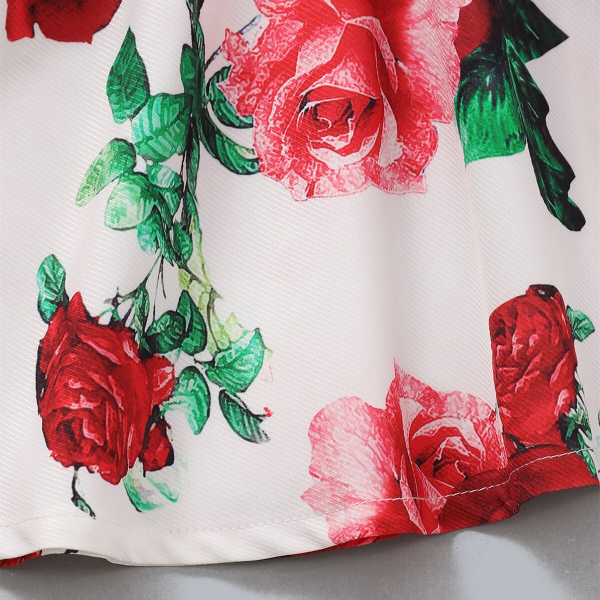 Babymeisjesrok met rozenprint, mouwloze schouderbandrok voor op reis, vakantie of feestje