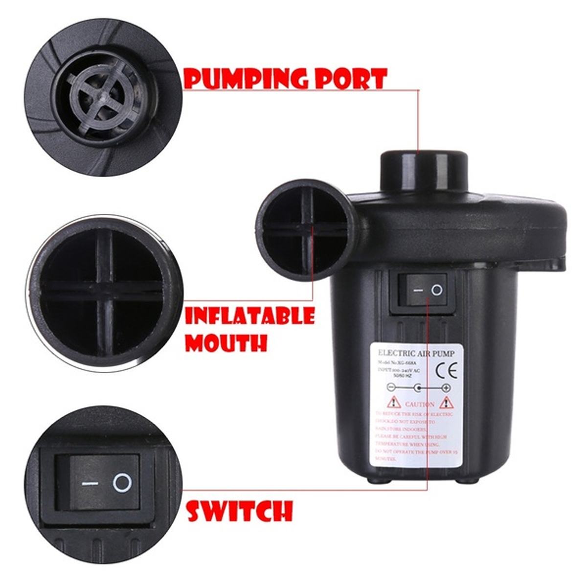 DC 12V Portable Electric Air Pump Air Mattress Boat Car Auto Air Inflatable Pump For Car Camping Inflator 100-240V AC