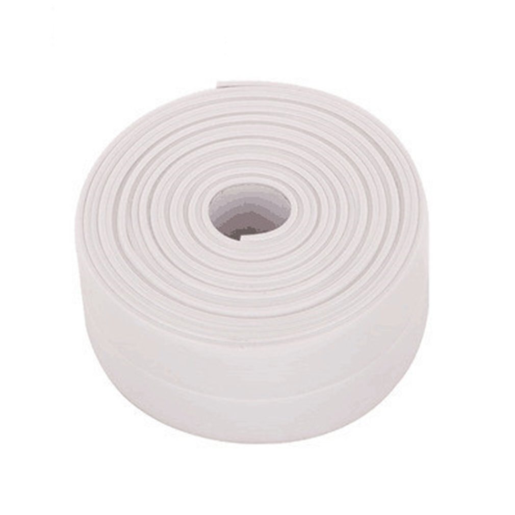 Keuken Pvc Waterdicht Meeldauw Proof Tape Lijn Hoek Naden Vocht Bescherming Collision Rubberen Strip Muurstickers: White