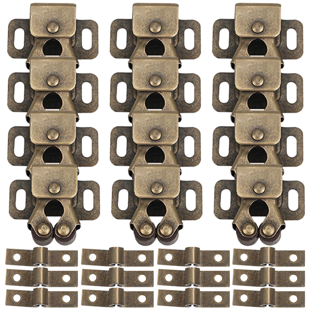 20 Pcs Cold Rolled Steel Double Roller Latch Door Catch Cabinet Closures Rv Cabinet Latches Hardware Storage Locker Wardrobe