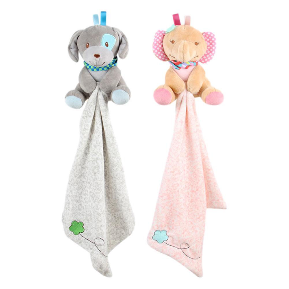 Baby Towel Infant Soothe Appease Towel Soft Plush Comforting Toy Towel Cute Dog Elephant Animal Appease Baby Sleep Toy